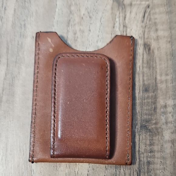 Disney Brown Leather Men's Mickey Mouse Golf Card Holder And Money Clip - Picture 4 of 10